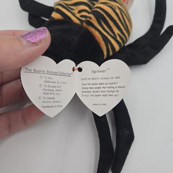 Ty Teenie Beanie Baby Spinner the Spider with Tags (1996) - Picture 5 of 5